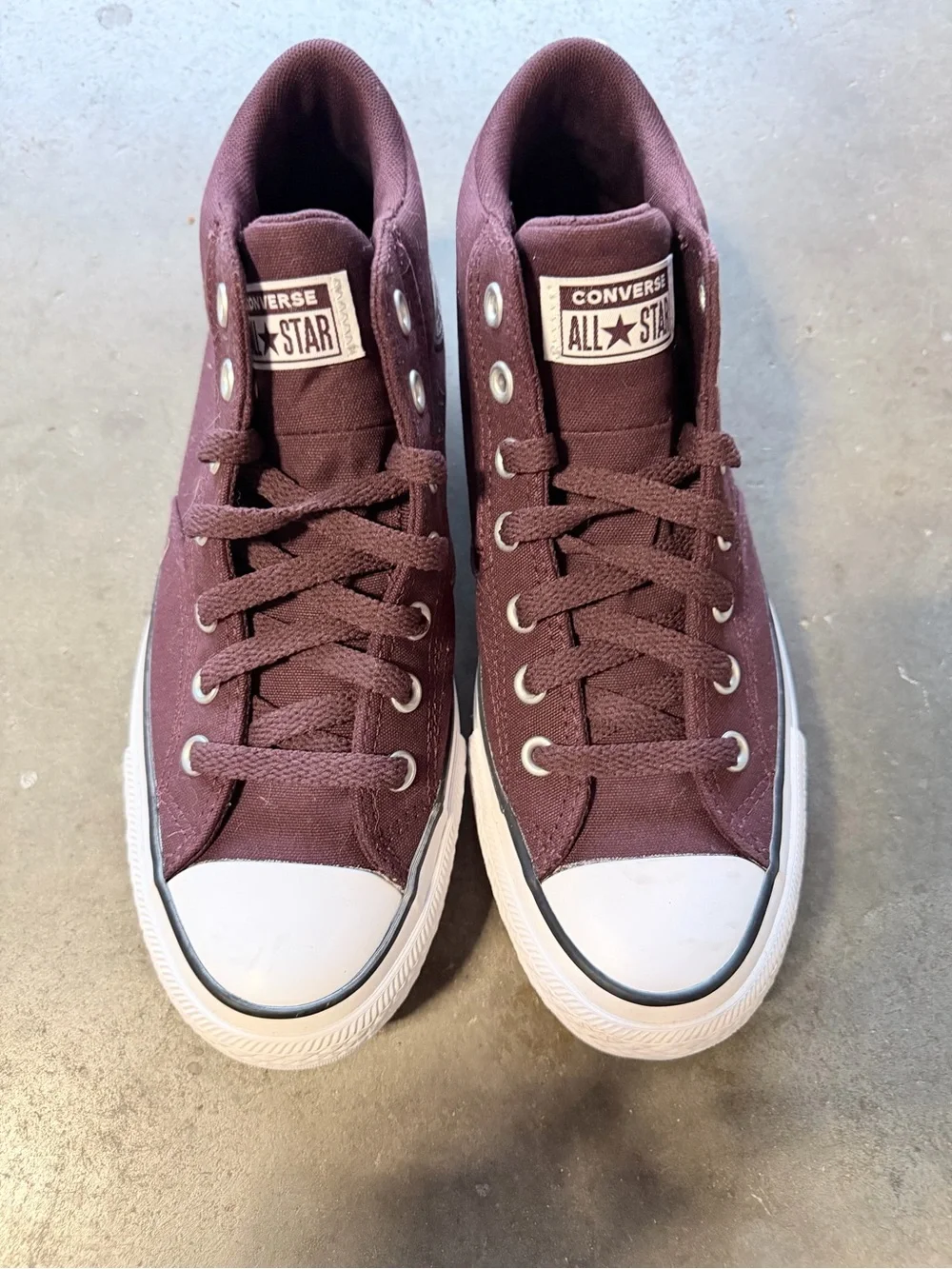 Converse High Top Sneakers - Maroon and White - Picture 2 of 4